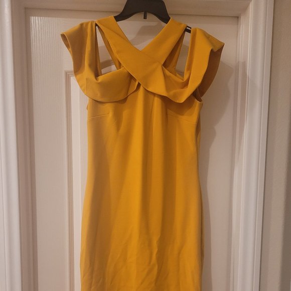 Mustard A-Line Dress - Picture 2 of 4